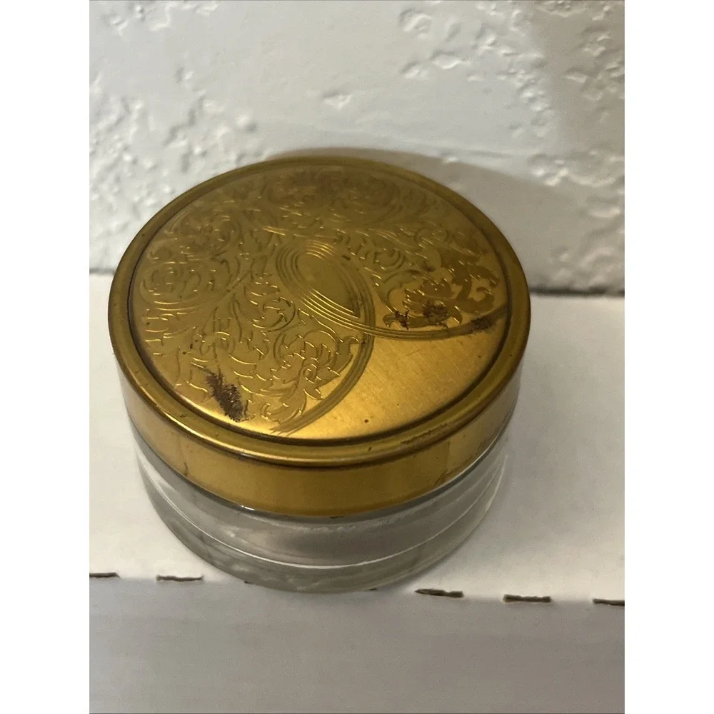 Antique Art Nouveau Cold Cream Trinket Vanity Powder Jar USA‎ Decorative Floral